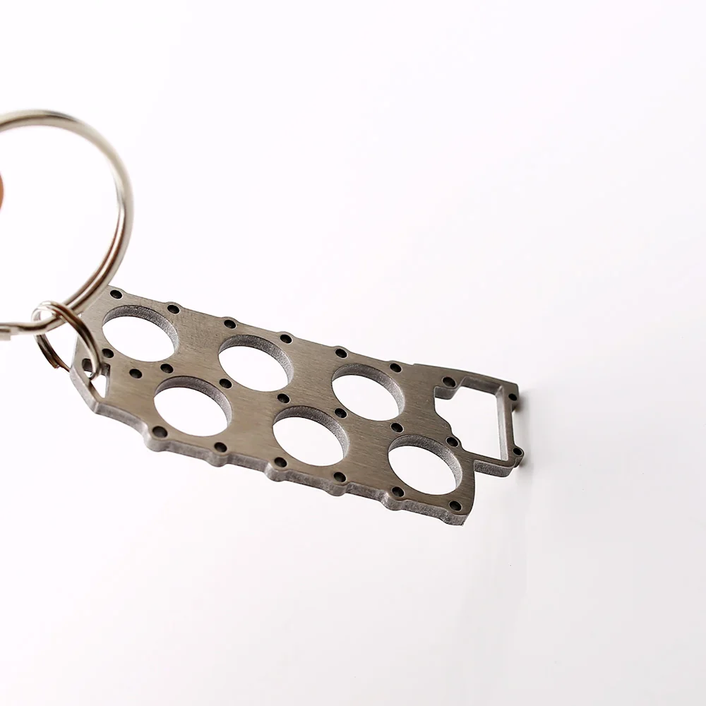 Tuningkeychains Turbo 6 Cylinder Head Gasket Dub Metal Keychain Keyring Key Chain Ring For A4 A6 V60  Civic RS TYPE S3 RS R WRX images - 2