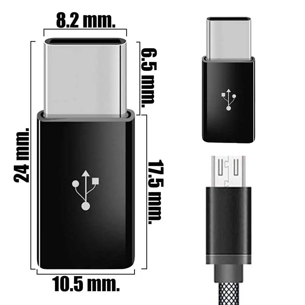 Адаптер для синхронизации данных с разъемом Micro USB на штекер Type-C 5 контактов