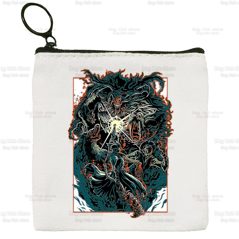 Bloodborne Hunter Game Women's Bag Pure Marker Symbol White Bag Cloth Bag Coin Blood Borne Maria Purse Bag Handbag