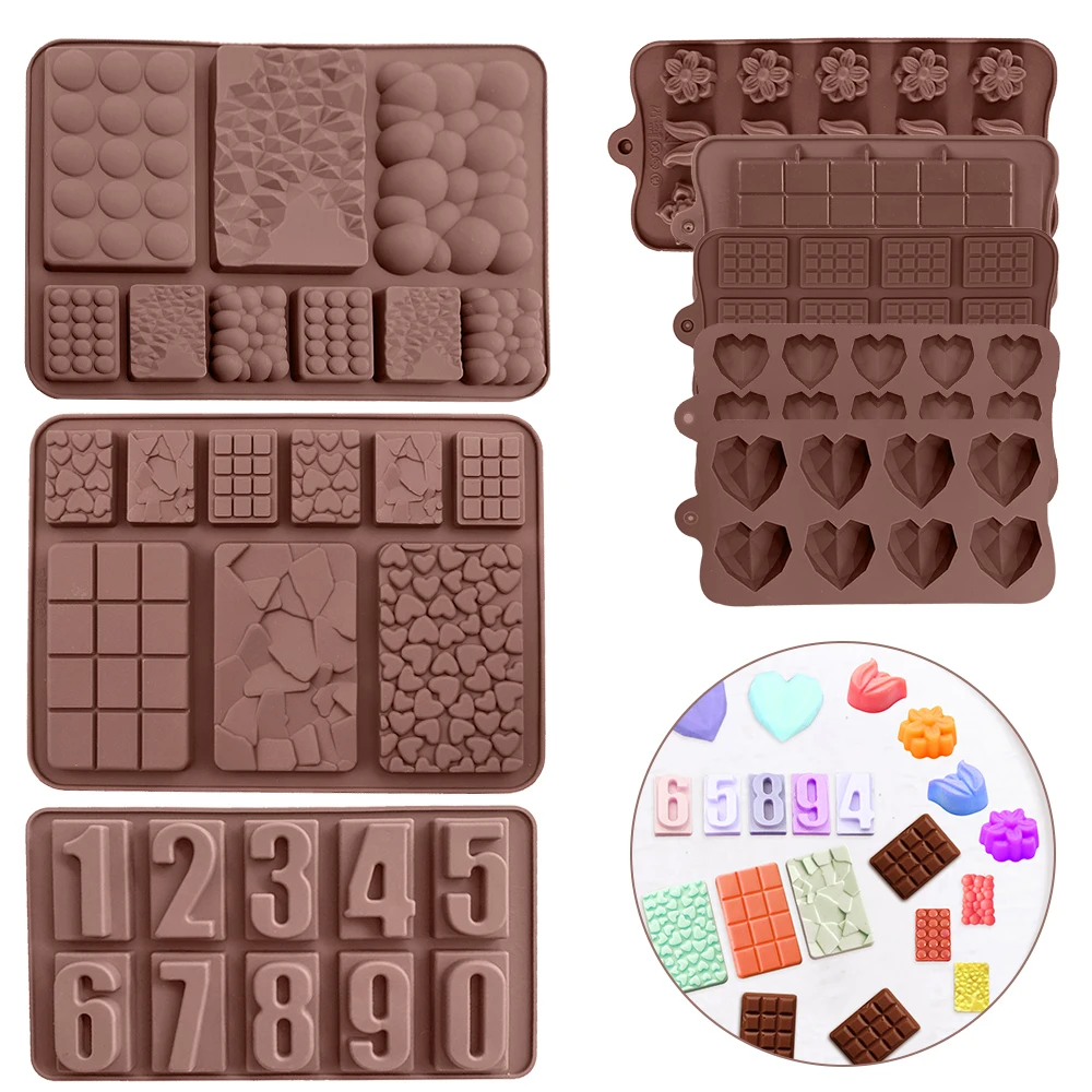 

9 Cavity Waffle Silicone Mold Chocolate Epoxy Mold DIY Fondant Candy Bar Mold Cake Decoration Tool Pudding Mousse Making Gadgets