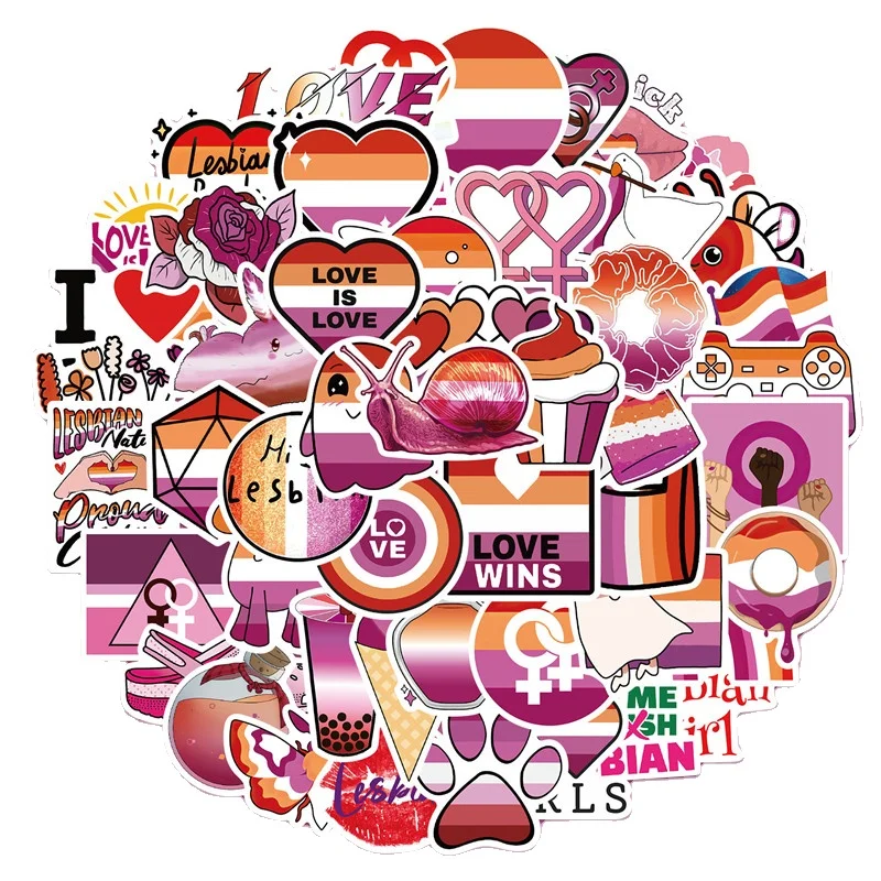 

50 лесбийских водонепроницаемых наклеек с надписью «LOVE»