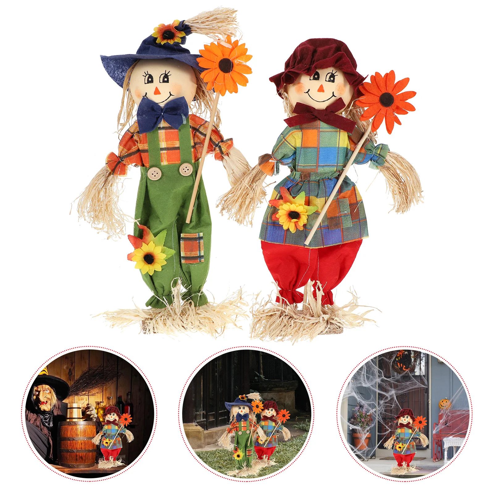

Scarecrow Ornaments Party Pumpkin Scarecrows Decorative Adorable Garden Halloween