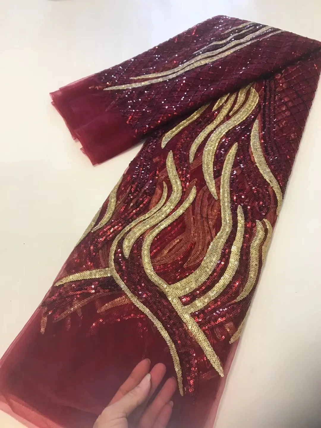 

African Lace Fabric 2022 High Quality French Lace Fabric with Sequins Nigerian Lace Fabric Dress JL5352