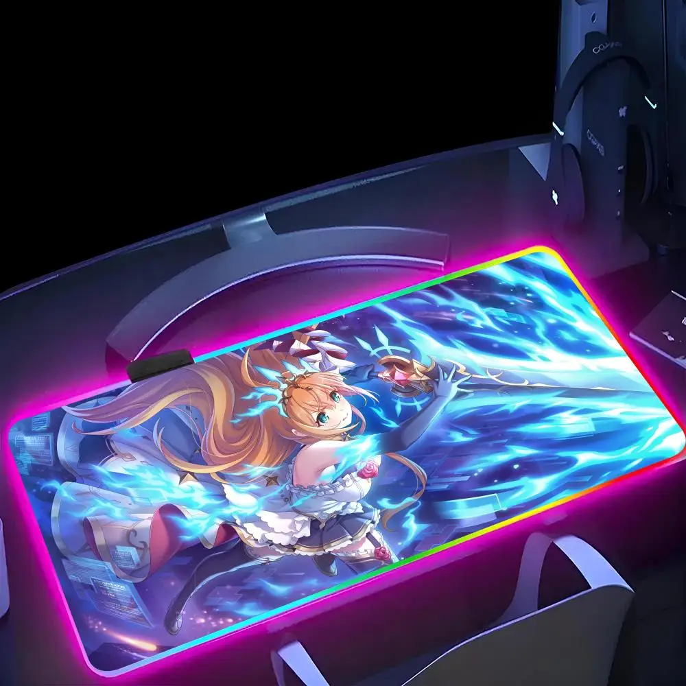Коврик для мыши в стиле аниме P-Princess C-Connect Pecorine MINISO большие игровые коврики RGB