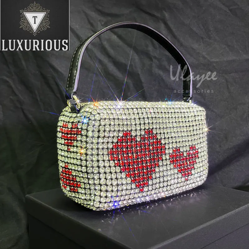 

2024 AW New Rhinestone Handbag for Women Diamonds Shoulder Purse Ladies Female Crossbody Bag shining diamond Colorful bags
