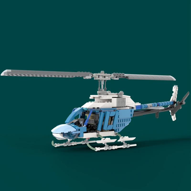 

NEW 448PCS city airport MOC Bell-206 JetRanger helicopter Model creative ideas high-tech Toy birthday Gift aircraft Plane Blocks