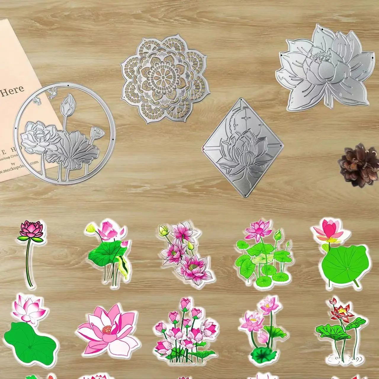 Альбом для резки цветов лотоса и листьев стальной карбоновый плавающий режущий