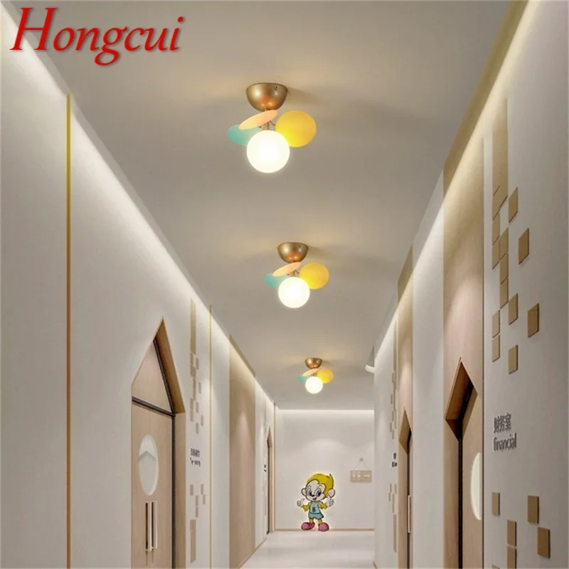 

Hongcui Nordic Ceiling Light LED Macaroon Modern Indoor Corridor Bedroom Lamp 110 220 Volts Fixtures