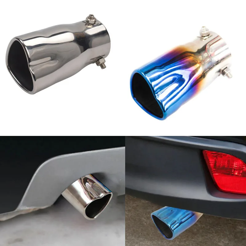

Car Exhaust Tip Heart Edge Bolt-on Stainless Steel Exhaust systems Tailpipe Nozzle for Muffler Tip Universal 2.5 inch Inlet