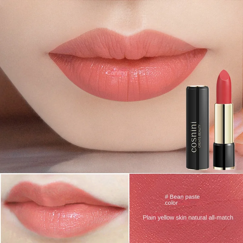 

Lipstick Is Not Easy to Fade No Stain on Cup Light Nude Lipstick Cameo Brown Milk Tea Authentic