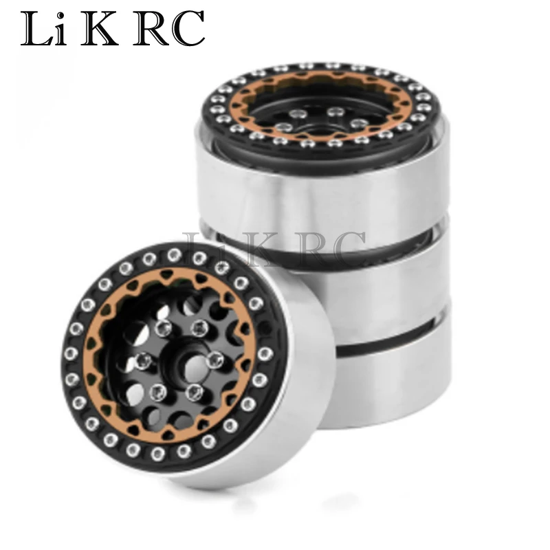 

4PCS 1/10 RC Rock Crawler Aluminum 1.9 Beadlock Wheel Rims for Axial SCX10 RR10 Wraith