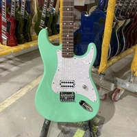 st electric guitar surf green color white pearl pickguard rosewood fingerboard big head chrome hardware free shipping
