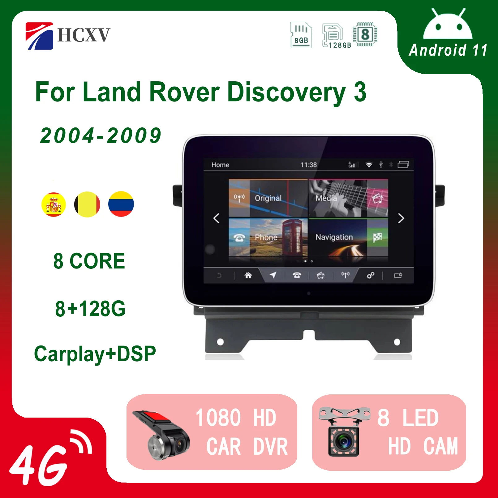 HCXV Android 11Car Radio Stereo For Land Rover Discovery 3 8.4'' Car Navigation Multimedia System DVD Player Audio Gps Autoradio HCXV Android 11Car Radio Stereo For Land Rover Discovery 3 8.4'' Car Navigation Multimedia System DVD Player Audio Gps Autoradio