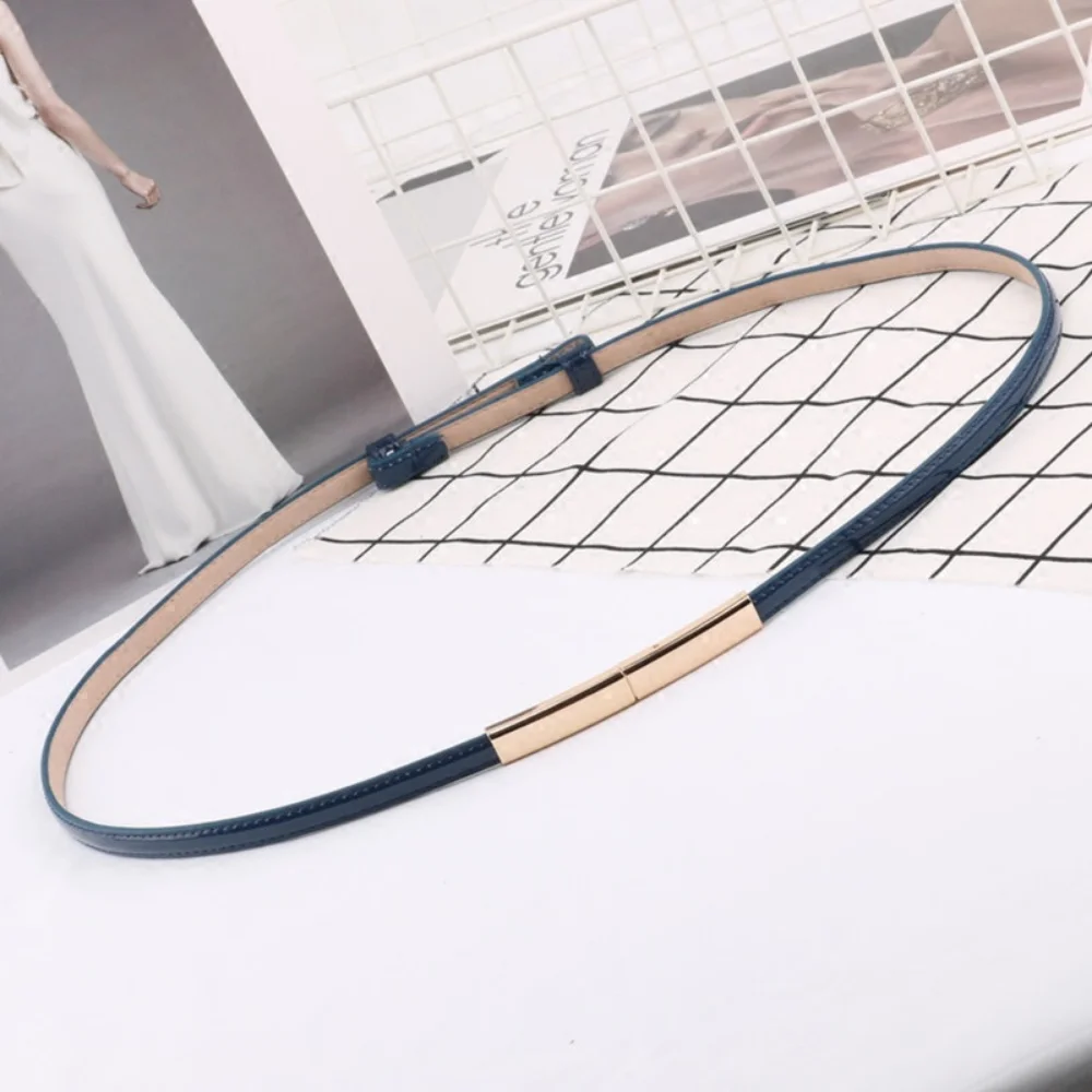 

Adjustable Waistband Ladies Dress Waist Belt Slim Leather Women Belt Gold Buckle Black Skinny Luxury Female Belt Pasek Damski