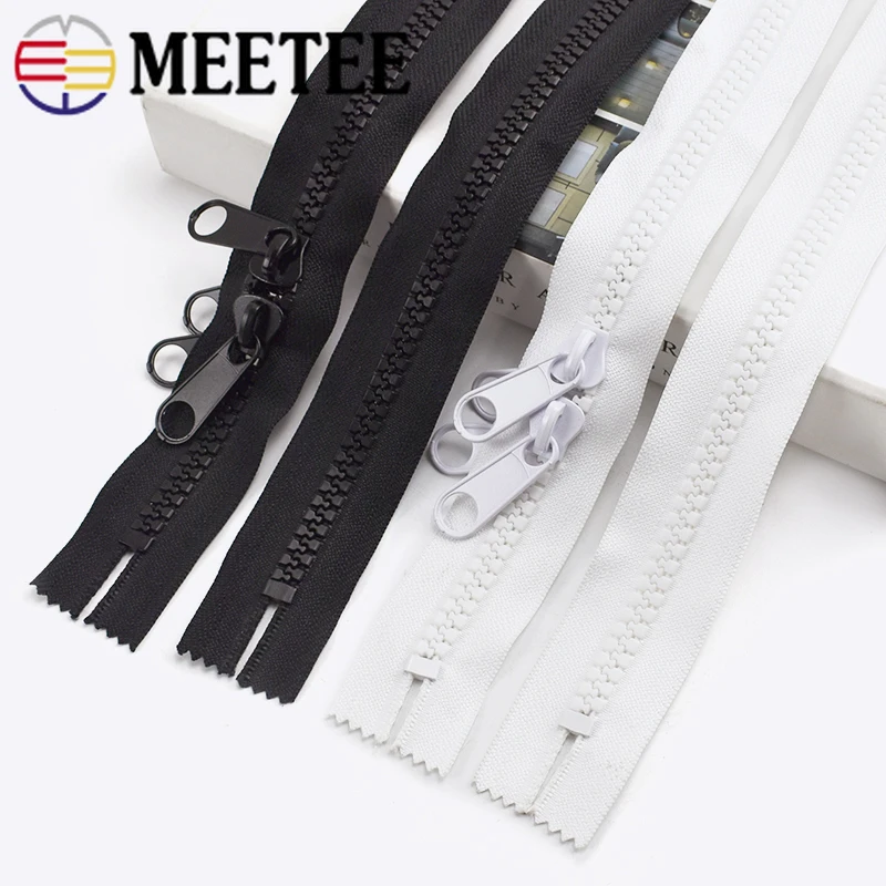 

1Pc Meetee 10# 100cm-600cm Resin Zipper Double Sliders for Tent Bags Outdoor Travel Long Coat Zippers Sewing Tailor Accessories