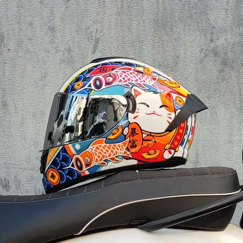 

Мотоциклетный шлем four seasons LVS, Профессиональный Гоночный защитный шлем с двойным объективом, мотошлем, защита на все лицо, одобрено DOT