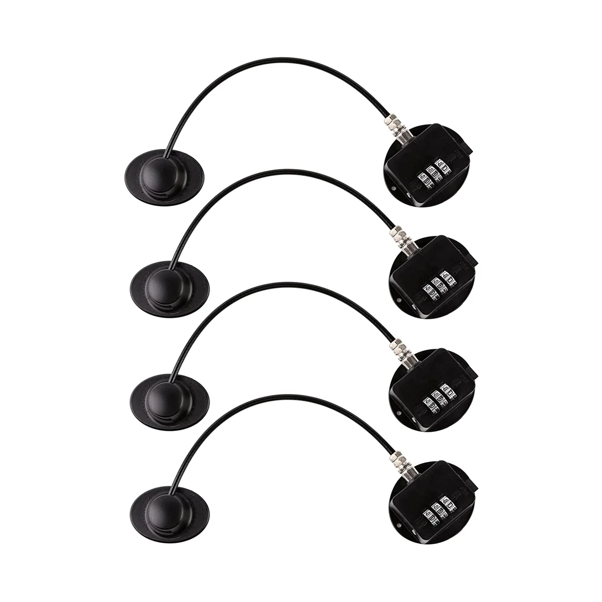 

Флюоресцентный замок для детской двери с крепким клеем (4 шт., черный)