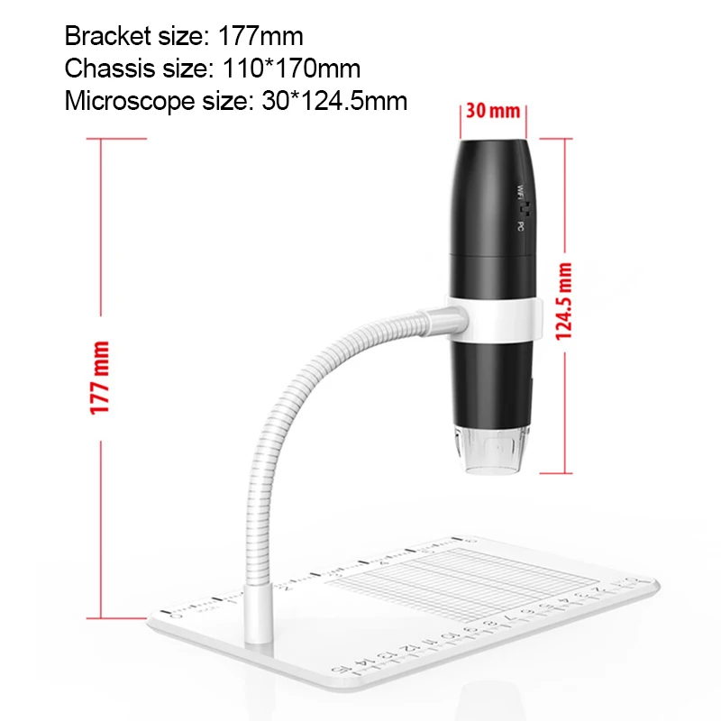 

1000X HD 1080P Digital Microscope Camera 8 LED Industry Magnifier USB WiFi Endoscope for Smartphone PCB Inspection Tools