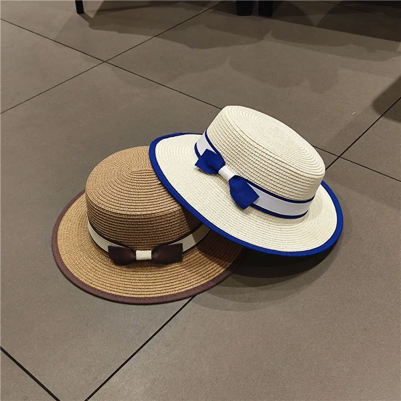 Летняя кремовая маленькая шляпа с британским бантом женская весенне-летняя