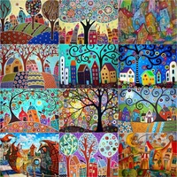 gatyztory frame diy painting by numbers kits abstract tree drawing on canvas crafts paint by numbers modern wall home decor