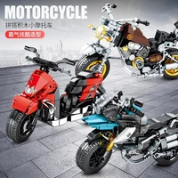 childrens building block toy technology motorcycle series locomotive model building block toy model boy birthday gift