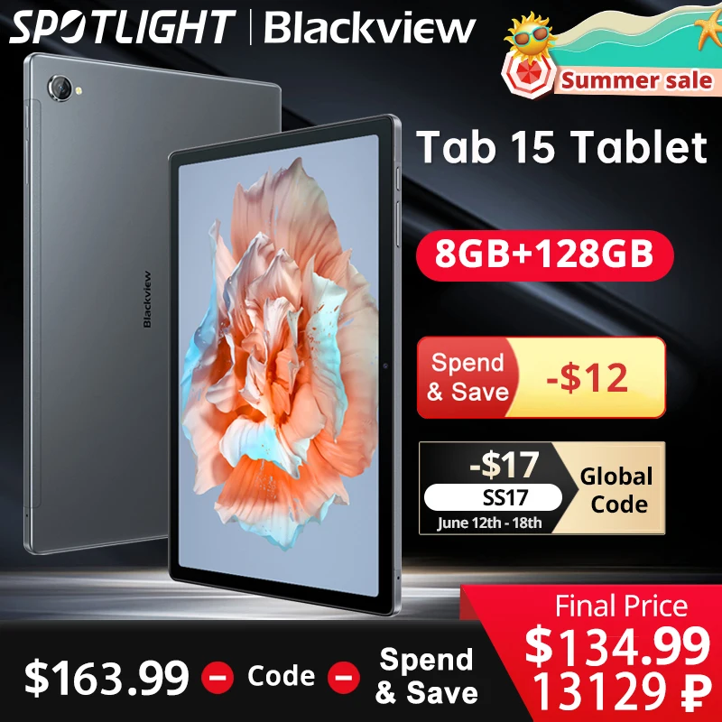 【World Premiere 】Blackview Tab 15 8GB+128GB Tablet Android Pad Octa core Unisoc T610 8280mAh 10.51'' FHD+ Display 13MP Camera