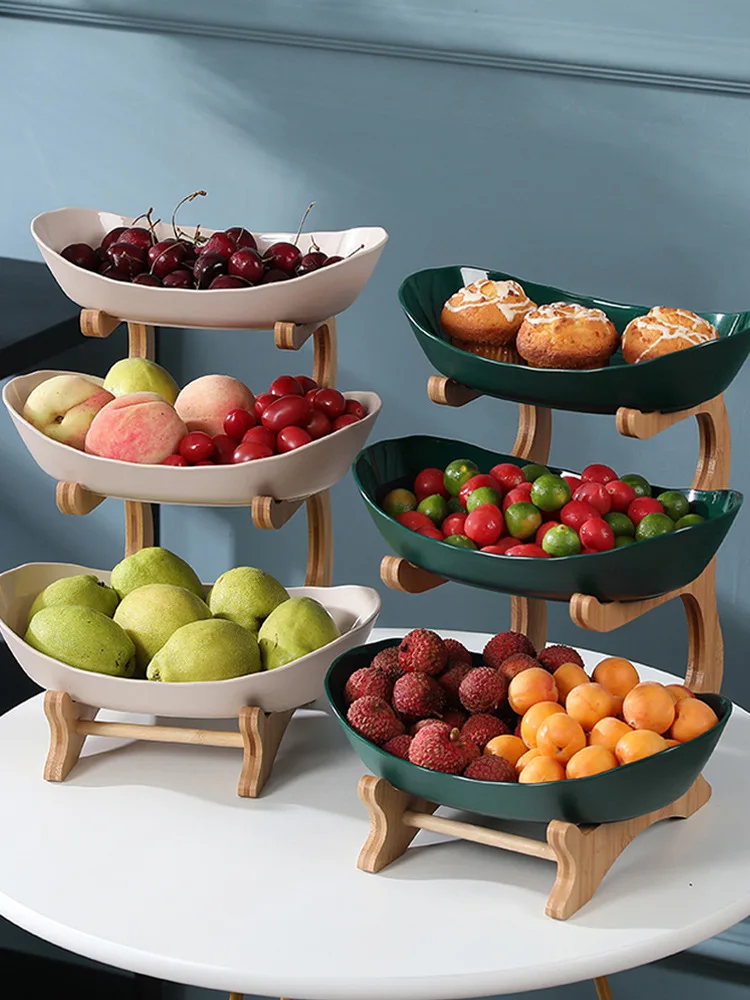 

Plastic Candy Dish Creative Modern Living Room Home Three-Layer Fruit Plates Snack Plate Dried Basket Storage Rack