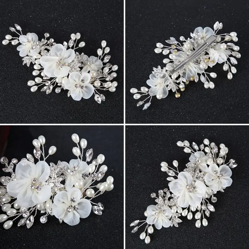 

Handmade Bridal Hair Pin Wedding Hair Clip Crystal Headpieces Pearl Hair Accessories Bridesmaids Barrette Decoration