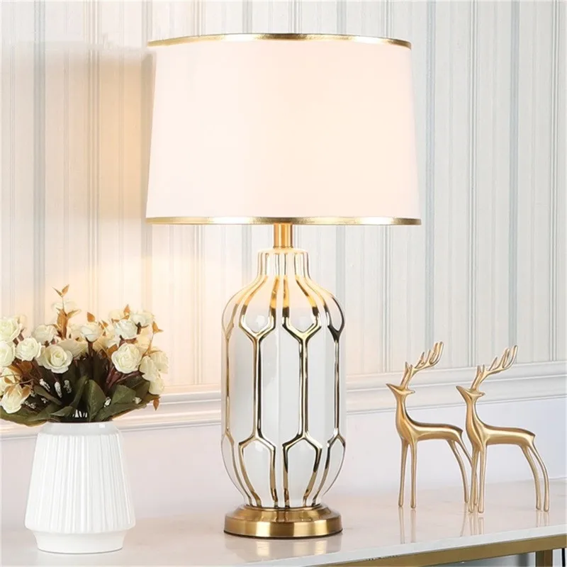 

8M Ceramic Table Lamps Desk Luxury Modern Contemporary Fabric for Foyer Living Room Office Creative Bed Room Hotel