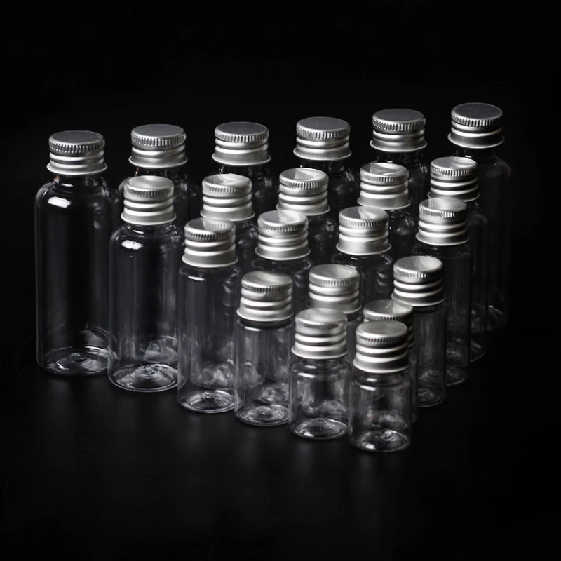 

10pcs Clear Plastic Bottle Empty PET Seal Liquid Sampling Bottle Cosmetic Container Vials 5ml/10ml/15ml/20ml/30ml/50ml