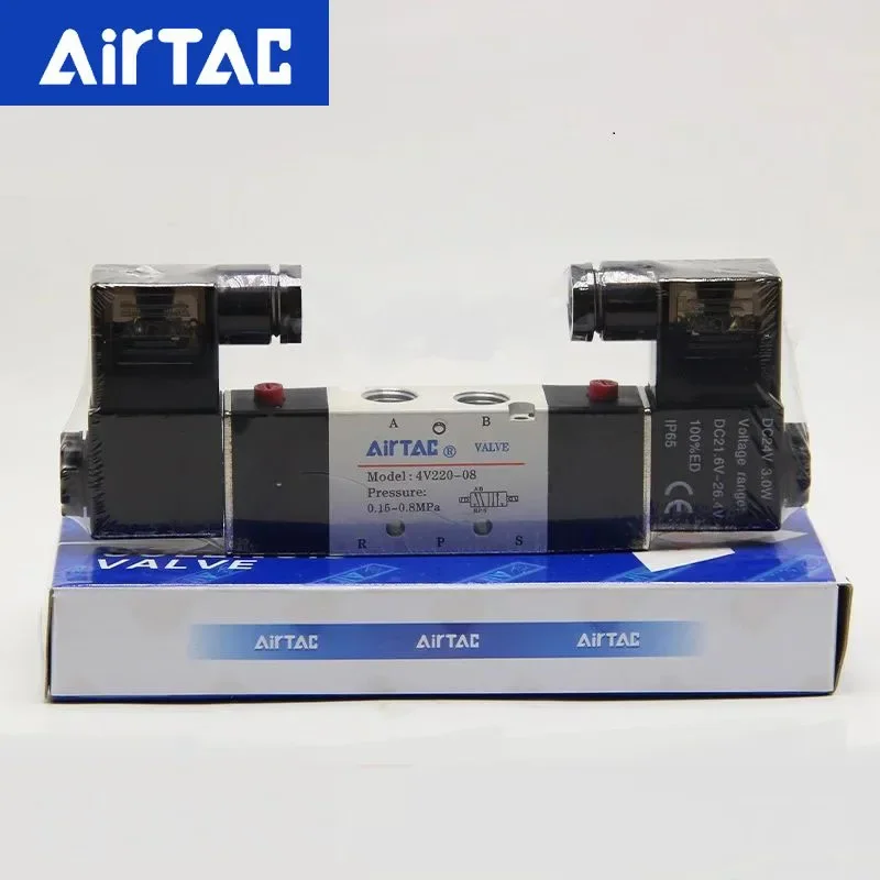 4V120-06 4V220-08 AirTAC 4V320-10 4v420-15 Электромагнитный клапан Воздушный Двухпозиционный