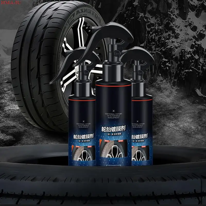 

120ml Car Tyre Shine Polish Wax Accessories Auto Tire Shiny Polishing Spray Wax Cleaner Coating Care Detailing Brightener Agent