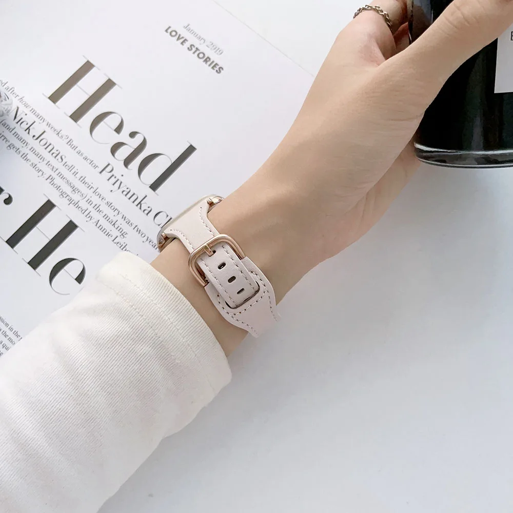 Фото Кожаный ремешок для Apple Watch Band Ultra, женский браслет для IWatch Series 7 6 5 4 SE 3 2 1, 49 мм 8 38 мм 40 мм 41 мм 42 мм 44 мм 45 мм №4