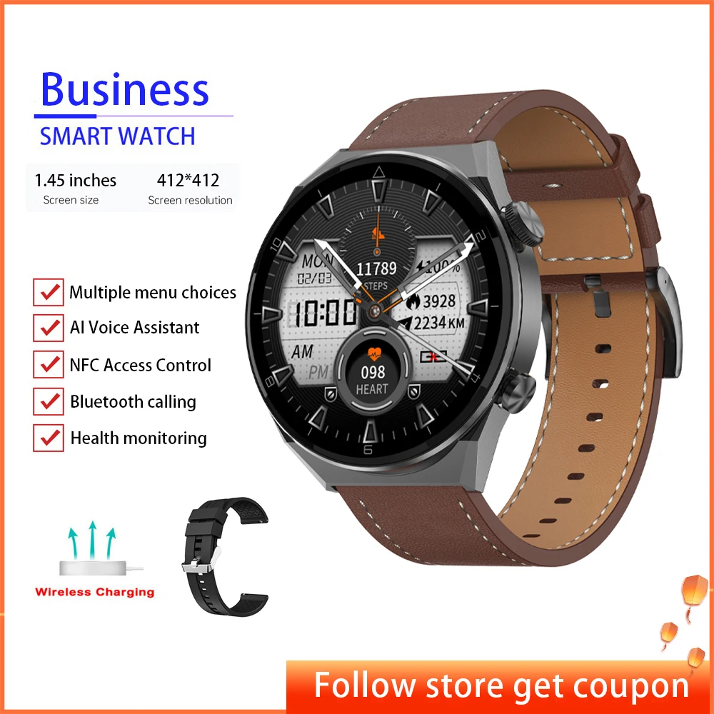 Умные часы DT3 Pro Max для мужчин и женщин умные с HD экраном 1 45 дюйма NFC наручные Bluetooth