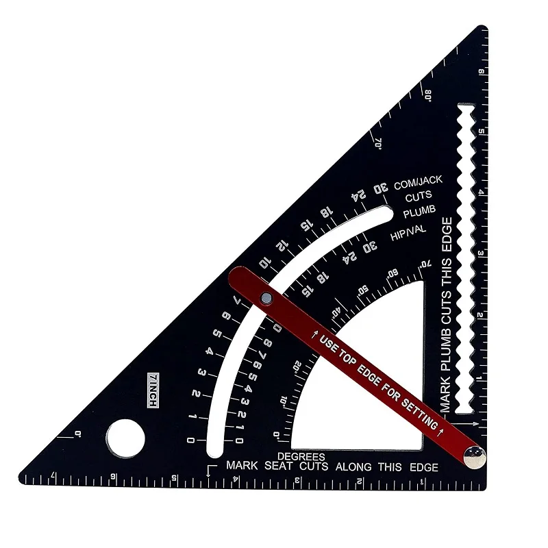 

Professional Triangle Ruler 7inch Aluminum Alloy Angle Protractor Draw Line Measuring Ruler For Building Framing Tools Gauges