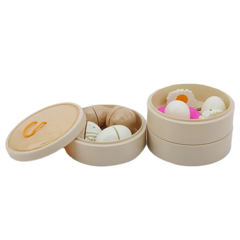 Hot Sale Infant Baby Boy Girl Earnestly Steamed Stuffed Bun Shape Cut Prentend Toy Set Children Cut Toys House Kitchen Group images - 6