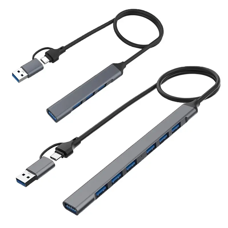 

1Pc 4/7 In 2 USB-C Splitter Type C Multi Ports HUB 3.0 Adapter OTG USB Extender For Air Pro M1 PC Laptops Mouse Keyboard
