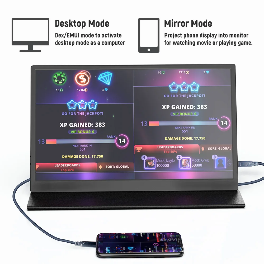 Портативный игровой внешний монитор IPS 4K 12 5 дюйма экран для ноутбука Xbox серии X