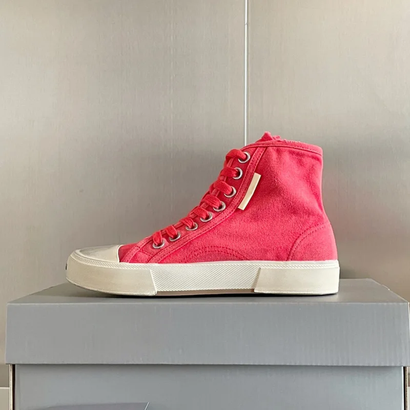 

Custom Made Canvas Series Couples Same Style Vintage Casual Sneakers Spring And Autumn New High Gang Mixed Colors Flat Shoes