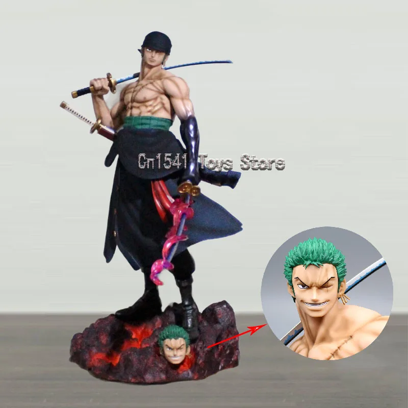 

75cm One Piece Figurine Roronoa Zoro Figure Gk Oversize Statue Samurai Zoro Figures Limited Edition 2 Head Doll PVC Model Toys