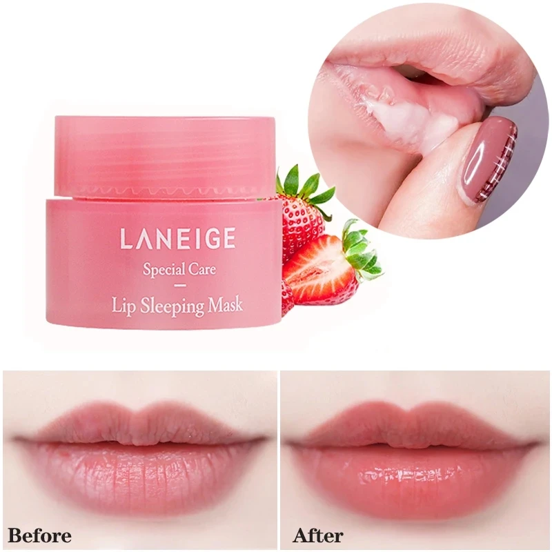 

3g South Korea Lip Sleep Mask Night Sleep Maintenance Moisturizing Lip Gloss Bleach Cream Nourishing Lip Care Strawberry