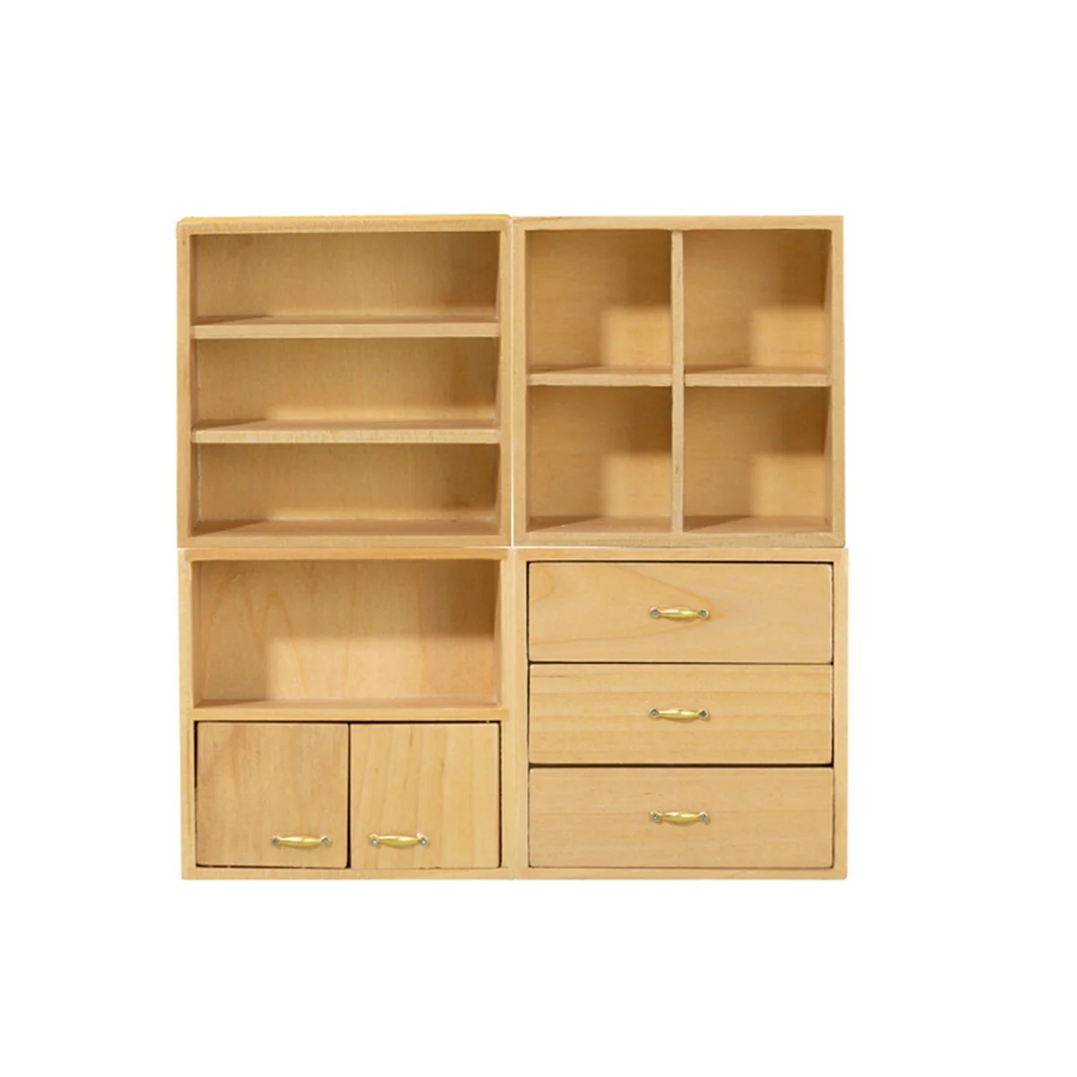 

1:12 Miniature Wood Model Storage Box Cabinet Furniture Accessories for Doll House Decor Toy