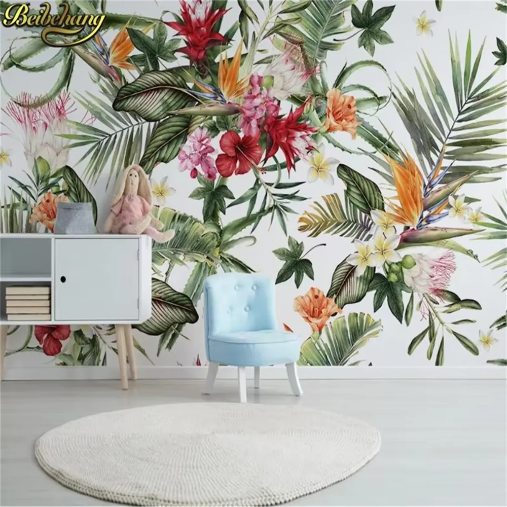 

Пользовательские тропические лесные растения кактус ресторан обои гостиная спальня диван фон фреска обои украшение дома
