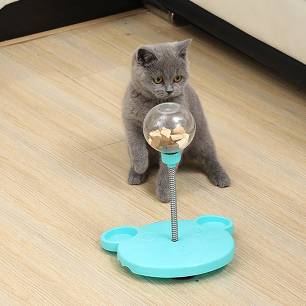 

Cat Leaking Food Ball Self-Playing Tumbler Toys Funny Swing Feeder Stick Kitten Puzzle Interactive Game Exercise Pet Products