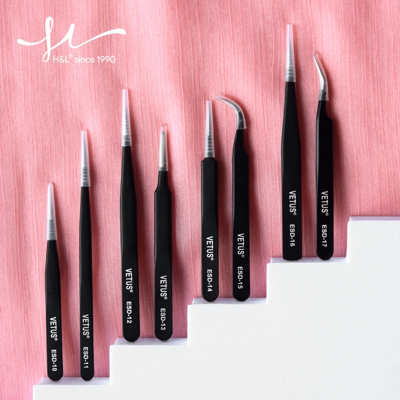 

H&L ESD Anti-Static Stainless Steel Tweezers Iron Tool Repair Tool Set Electronic Tweezers Tool