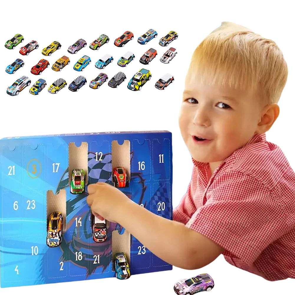 Адвент-календарь 2024 автомобильные игрушки Рождественский адвент-календарь
