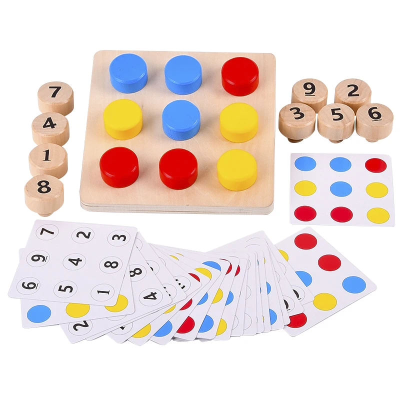 

Wooden Tighten The Screws Matching Challenge Table Game Color Number Cognition Pairing Puzzle Educational Montessori Toy Gifts