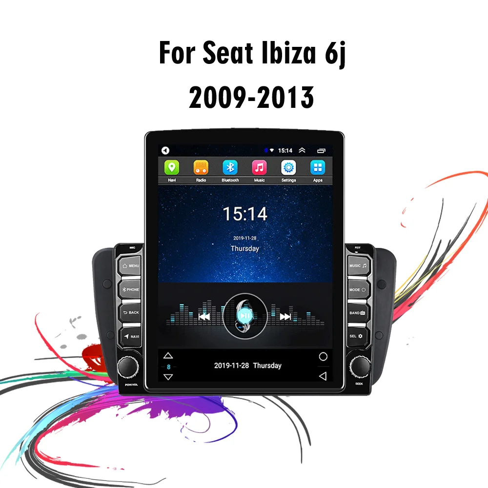 

For Seat Ibiza 6j 2009-2013 2 Din 9.7" Tesla Screen Car Multimedia Player GPS Navigator 4G Carplay Android Autoradio