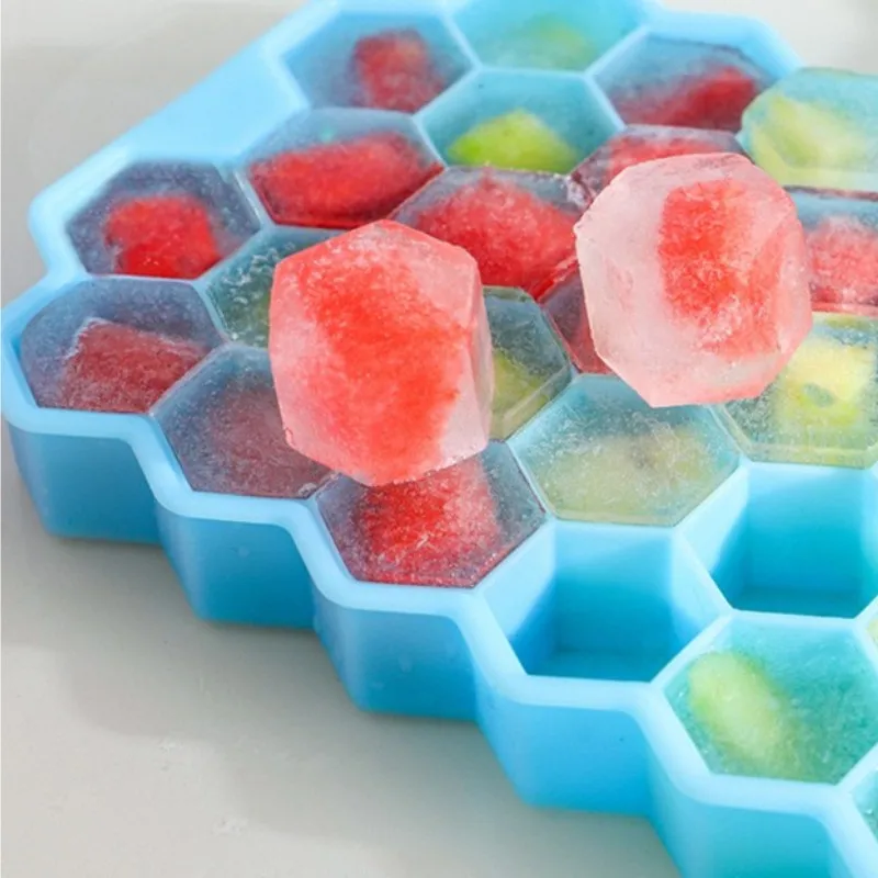 

Silicone Honeycomb Shape Ice Cube Tray Silicone Ice Cube Maker Mold With Lids For Ice Cream Party Whiskey Cocktail Cold Drink