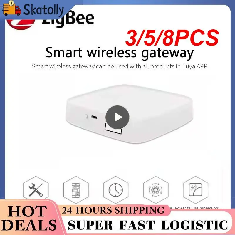 

3/5/8PCS Works With Alexa Smart Linkage Smart Gateway Tuya Zigbee Bridge Remote Control Zigbee Gateway Hub Smart Home